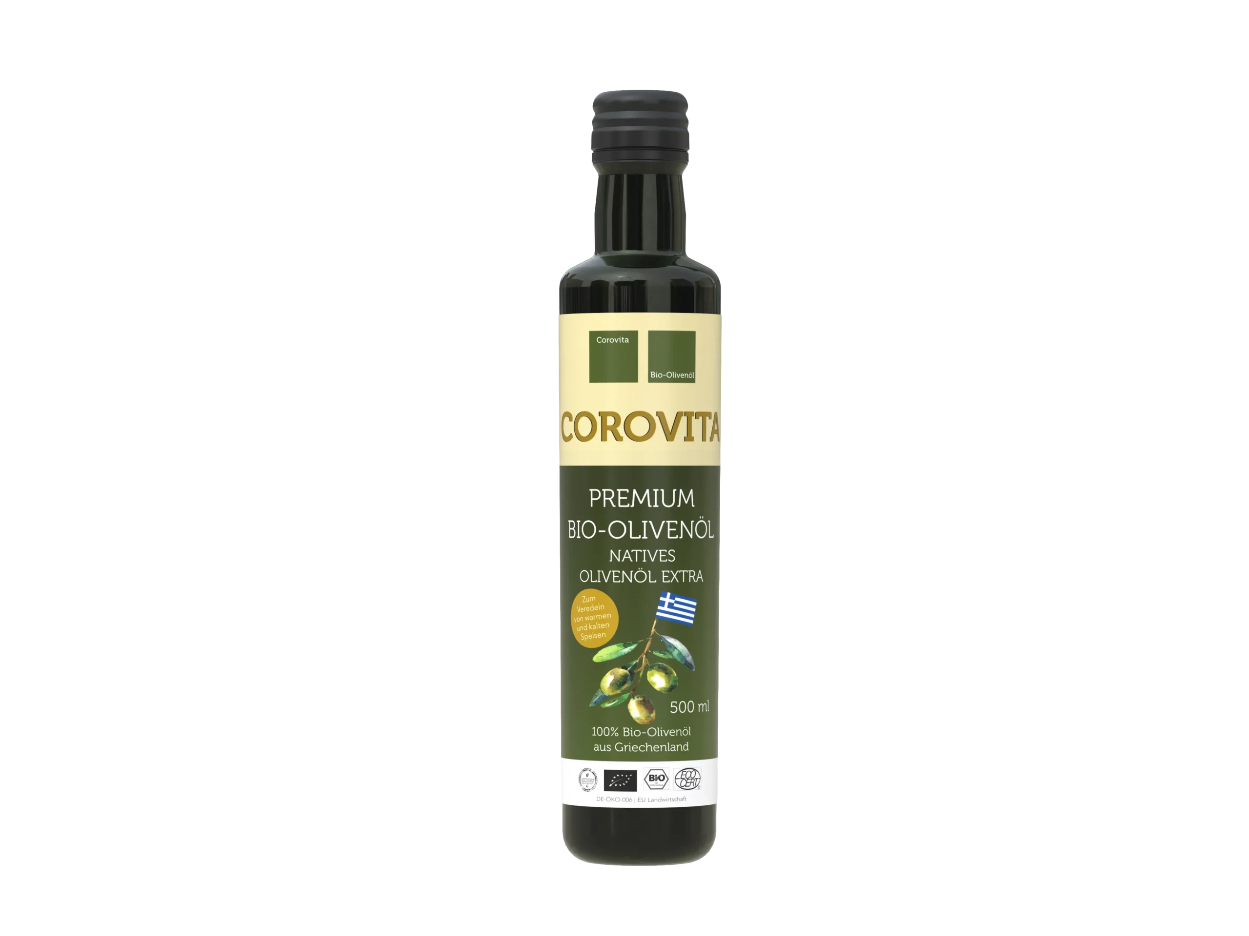Corovita Bio-Olivenöl nativ extra kaltgepresst 500 ml aus Griechenland
